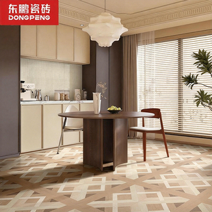 东鹏瓷砖仿古砖木纹砖中古风瓷砖客厅地砖800x800复古地板砖拼花