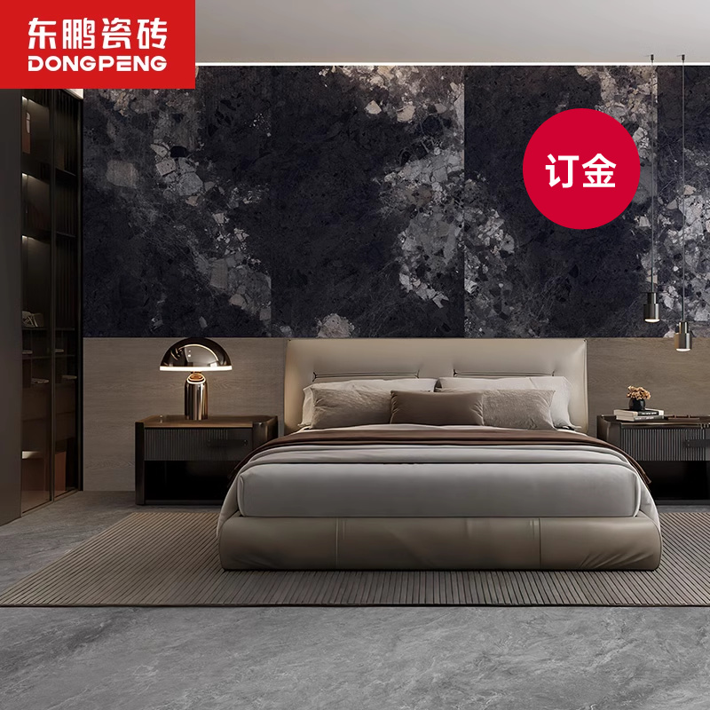 东鹏瓷砖轻奢风客厅卧室1200x2700防滑西西里灰佛山岩板背景墙