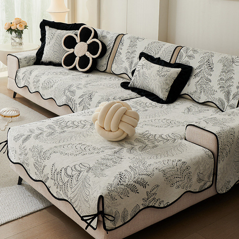 2025新款沙发垫四季通用三座一贵妃坐垫高级感固定防滑盖布巾套罩