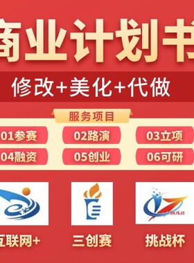 商业计划书可行性研究报告立项方案代做路演ppt制作