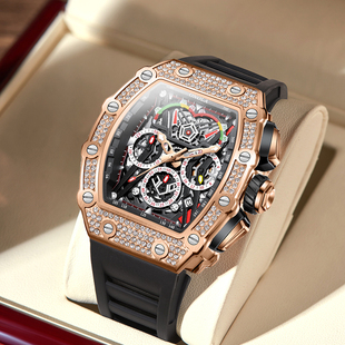 2025新款理查德男士全自动机械手表满天星十大名牌酒桶男款正品表