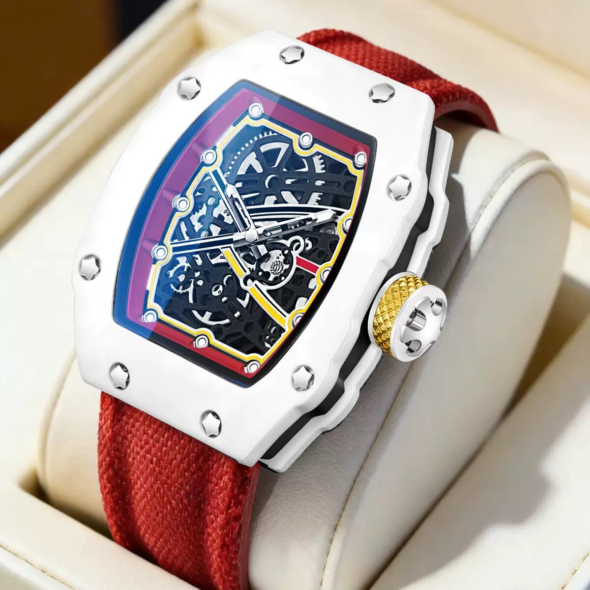 2026新款理查德限量版男士超薄酒桶形手表男款高级感潮流学生腕表