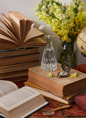 复古英文橱窗办公室拍摄道具摆件