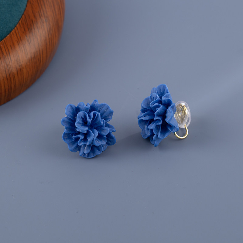 氛围感蓝色立体花朵无耳洞耳饰时尚气质蚊香盘耳夹复古港风耳钉女,饰品/流行首饰/时尚饰品新,耳夹,淘宝优惠券,粉丝福利购,淘宝优惠卷