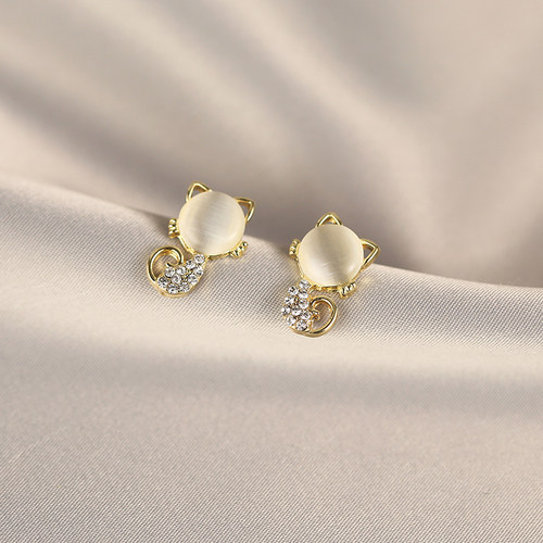 可爱小猫咪耳环蚊香盘耳夹