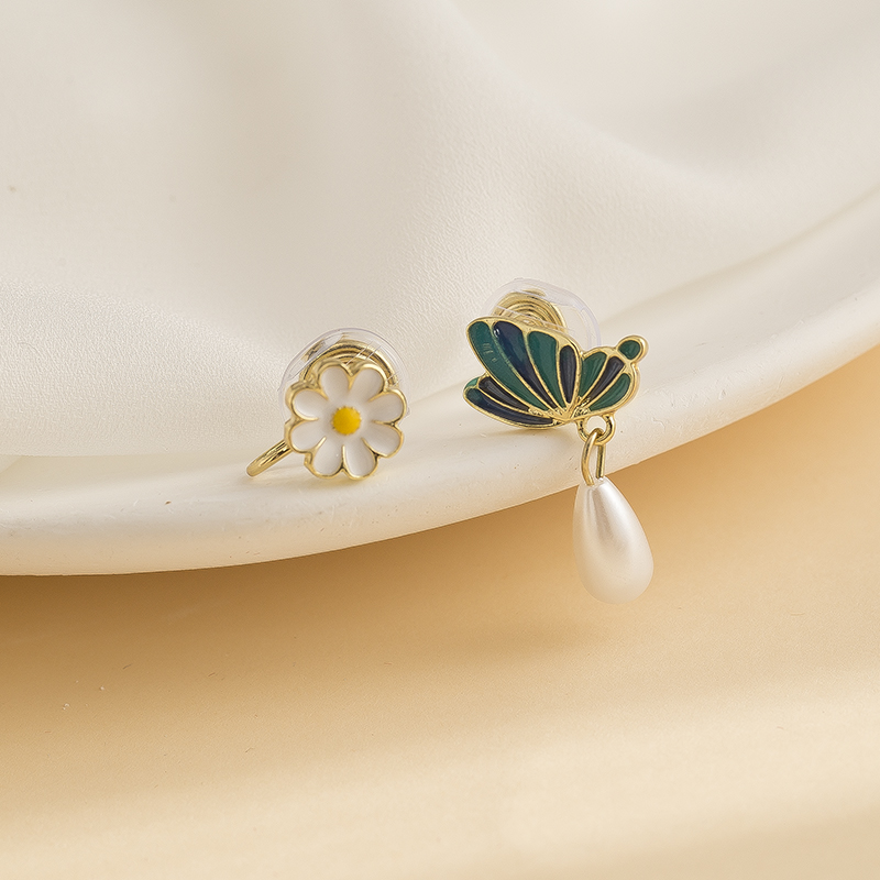 不对称蝴蝶花朵气质蚊香盘耳夹