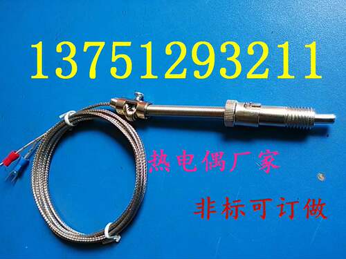 WRKT-01压簧式热电偶　温度传感器 温控仪探头K型 E型 1米-5米线