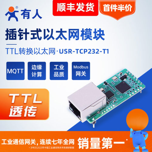 有人串口转以太网模块TTL插针式