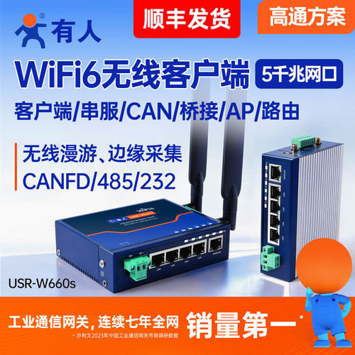 有人WiFi6无线客户端千兆5网口