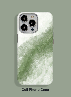 渐变浅绿适用苹果13手机壳iPhone14ProMax保护套苹果12菲林硬壳亮面磨砂17全包边半包16小众简约男女15ProMax