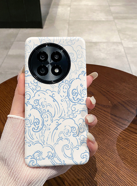 蓝色线条海浪适用于OnePlus 一加13手机壳1+13全包边菲林1加13磨砂二合一硅胶软壳硬壳塑料个性创意新款简约