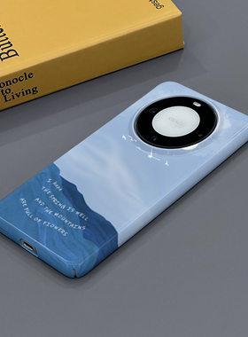 傍晚海洋 适用华为Mate60Pro手机壳全包边菲林亮面硬壳Mate60新款时尚小众简约个性创意耐脏保护套男女款