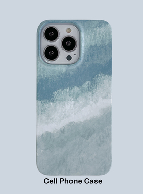 晕染湖蓝适用iPhone14手机壳13ProMax苹果12全包16ProMax硬壳11磨砂XR菲林iPhone15Pro手机壳