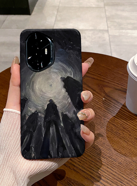 黑色抽象 适用于荣耀300Ultra手机壳荣耀300Pro菲林二合一磨砂防摔硅胶塑料硬壳软壳保护套创意小众耐脏