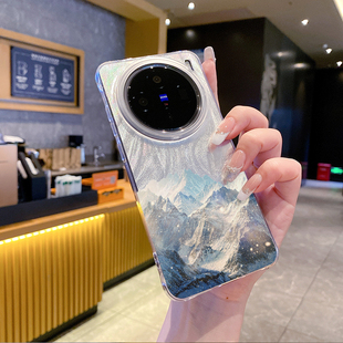 羽纱壳雪峰山脉适用于VIVO X200S手机壳X200Ultra创意全包边X100S防摔X100PRO硅胶软壳小众耐脏女款保护套