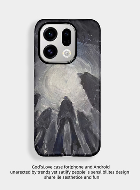 黑色抽象适用于OPPO FIND X9PRO手机壳全包边二合一防摔软壳FIND X9菲林塑料硬壳保护套新款可爱耐脏