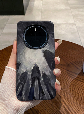 黑色抽象 适用于荣耀Magic7手机壳全包边菲林磨砂Magic7Pro硬壳硅胶防摔个性创意新款简约时尚小众男女款