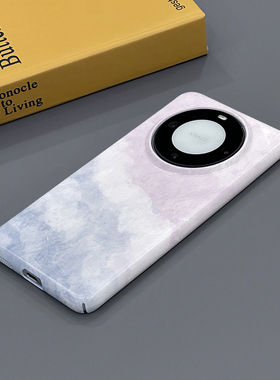 晕染粉蓝 适用华为Mate60手机壳Mate60Pro个性新款简约小众全包边硬壳菲林男女款可爱亮面保护壳套创意耐