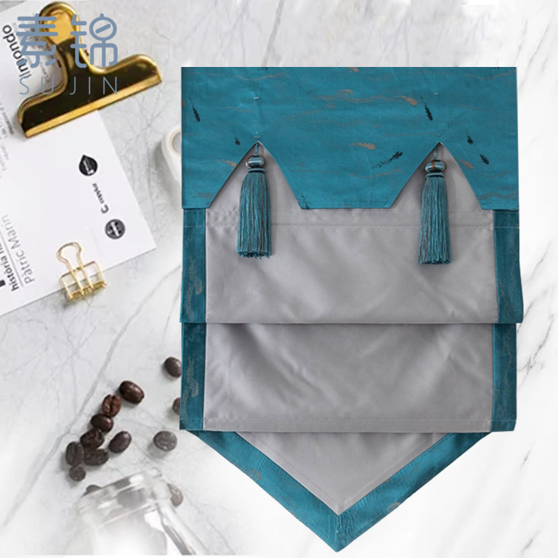 高档轻奢窗帘简约现代书房餐厅新中式后现代卧室罗马帘升降帘定制