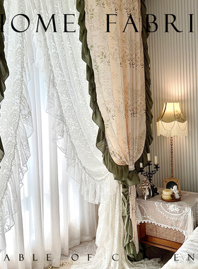 繁花梦境 法式复古田园美式油画风浪漫洛可可蕾丝半遮光棉麻窗帘