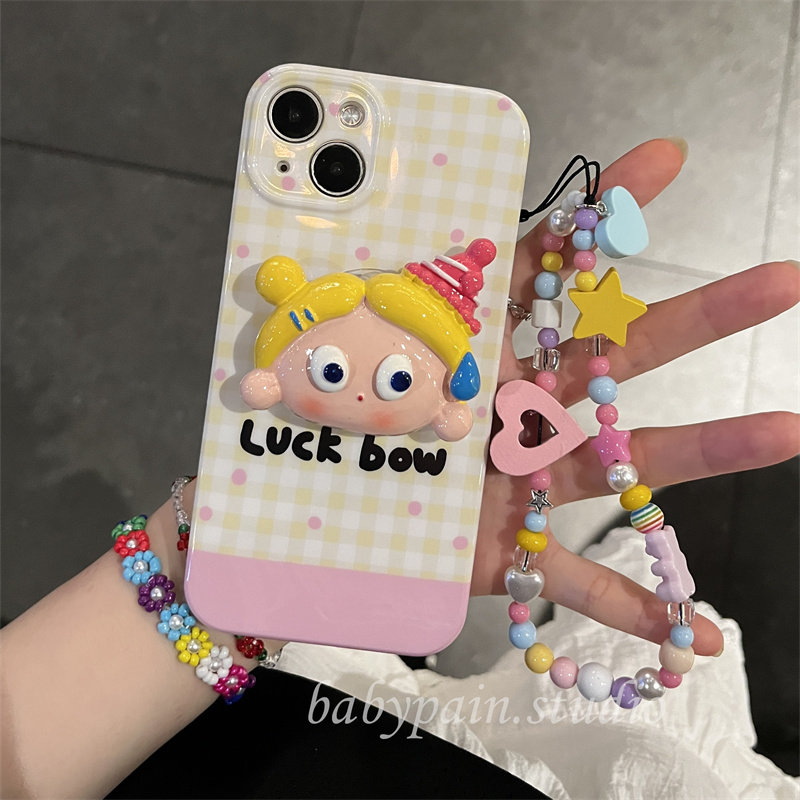 babypain ins风夏日清新可爱派对女孩适用iPhone16promax手机壳苹果14pro黄格子软壳13少女心保