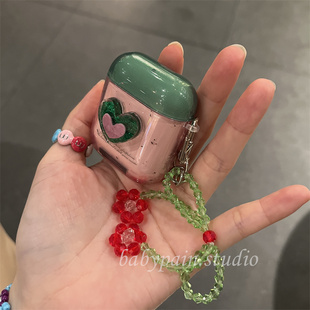 韩国ins小众复古爱心适用AirPods保护套Pro保护壳AirPods3耳机套苹果airpods2二代硅胶软壳新三代女 babypain
