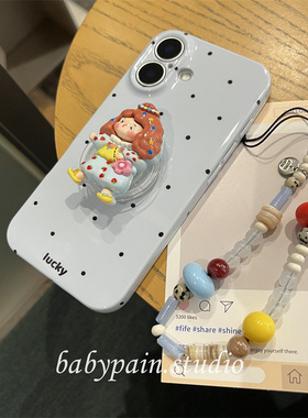 babypain 韩系ins风蓝色清新波点可爱碎花女孩适用iPhone17promax手机壳苹果15全包防摔保护套14少女心16pro