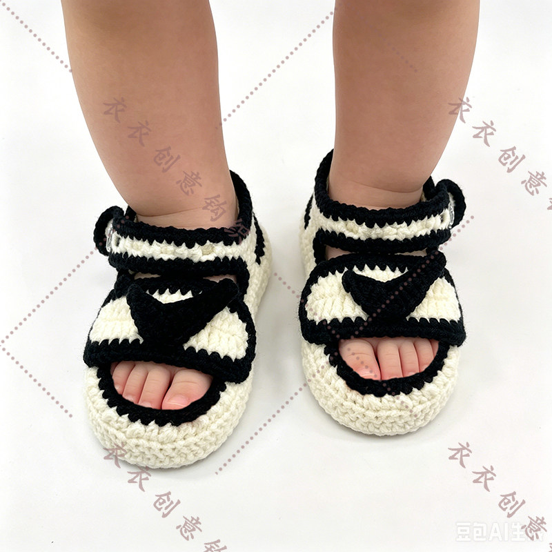 手工编织婴儿步前鞋夏季宝宝鞋男女通用软底拼色运动鞋透气学步鞋