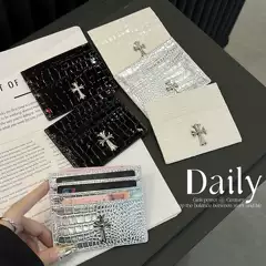 New trendy 3D Kroc Heart Card Cover Suitable for Card Change Storage Bag High Texture Crocodile Pattern Imitation Leather Soft Cover