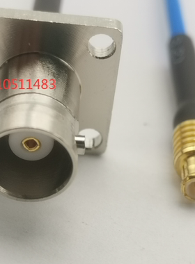 BNC-KF/MCX-J蓝色RG405半柔射频线 BNC母法兰转MCX公高频SFT50-2