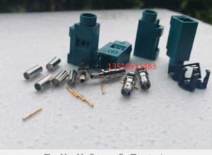 FAKRA车载万用型SMB 1.5射频同轴连接器SMB母Z型绿色高频法卡头