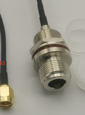 黑色RG316特氟龙镀银AP防水盒射频线N-KY后置转SMA公耐高温同轴线