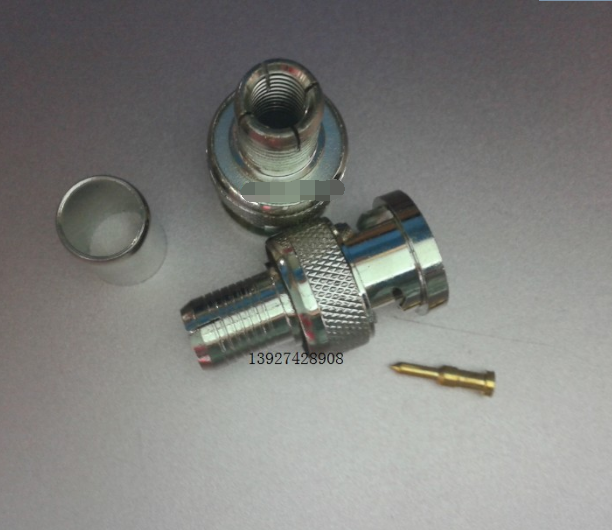 纯铜花网纹BNC-J-5冷压视频馈线头 Q9示波器监控视频RG6U馈线接头