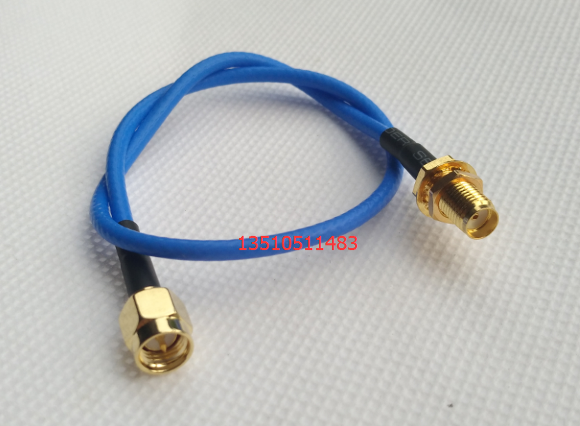 射频同轴SMA-JKY蓝色RG316D跳线 高频SMA公转母RF双屏蔽RF延长线