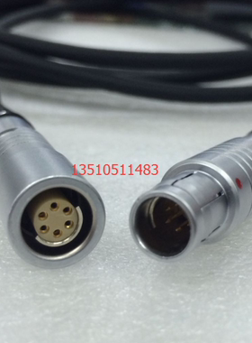 雷默航空插头进口医疗设备6芯1B跳线 LEIMO航插6P公对母延长线