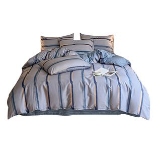 简约现代全棉床上四件套纯棉100床品男生被套学生宿舍床单三件套4