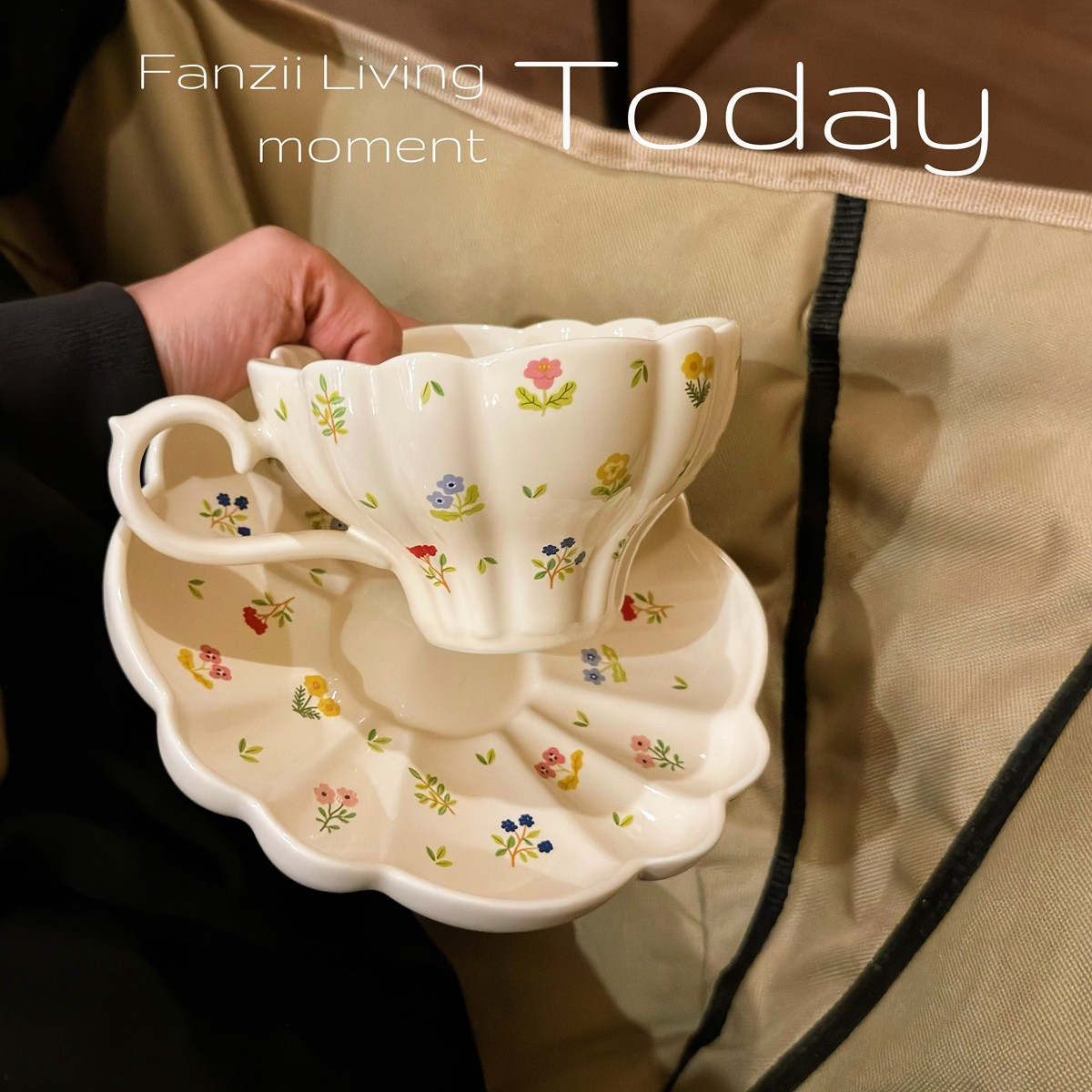 高级感法式碎花陶瓷咖啡杯碟送礼