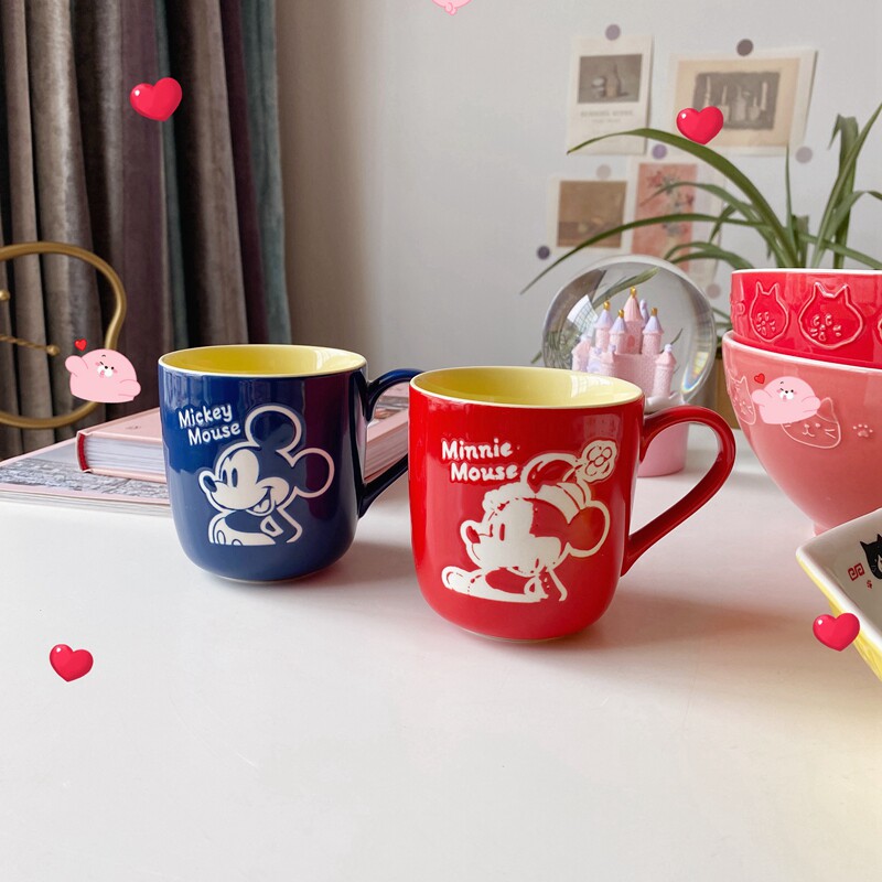 出口日本卡通人物可爱陶瓷马克杯水杯牛奶杯早餐杯情侣杯子咖啡杯