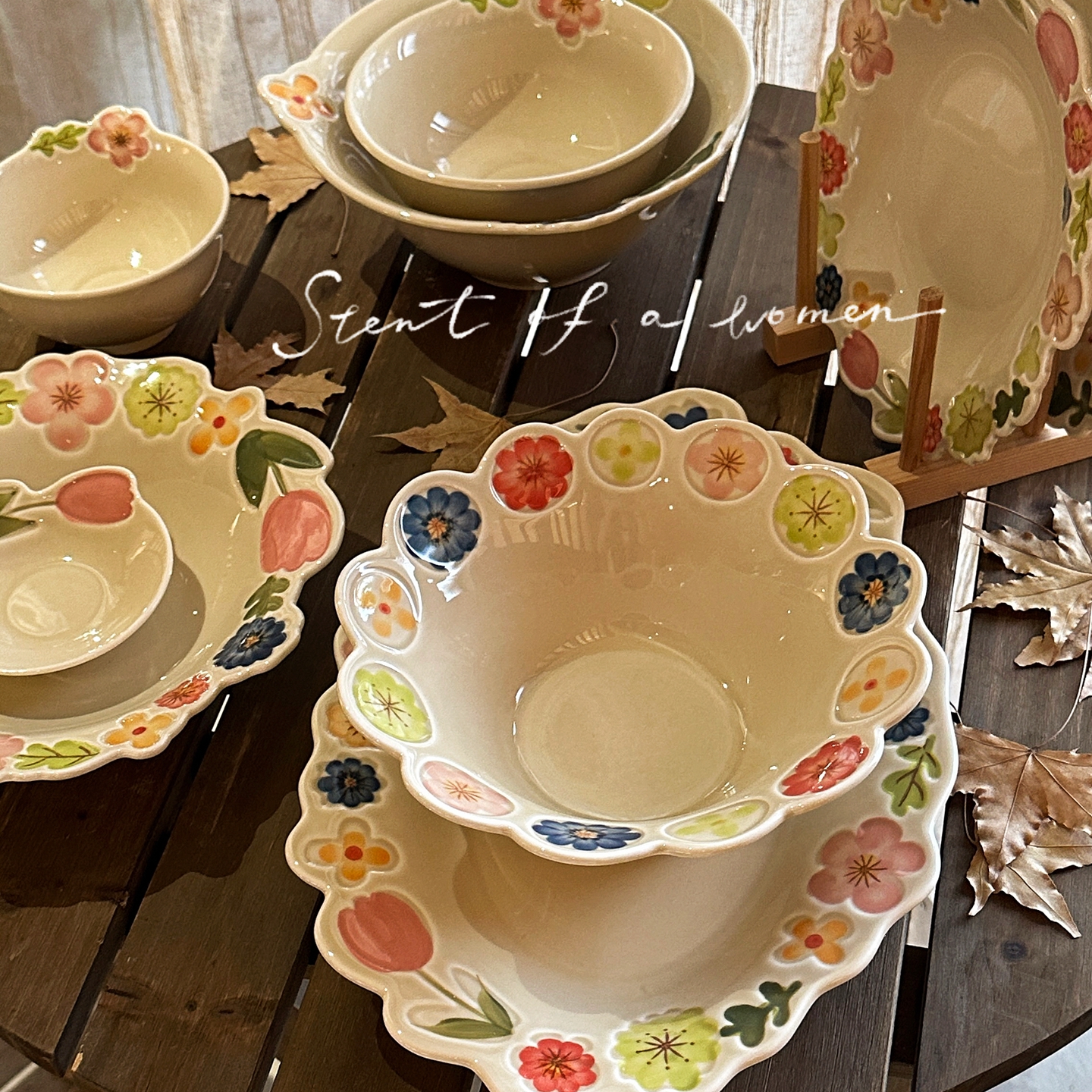 釉下彩法式复古花卉陶瓷餐具