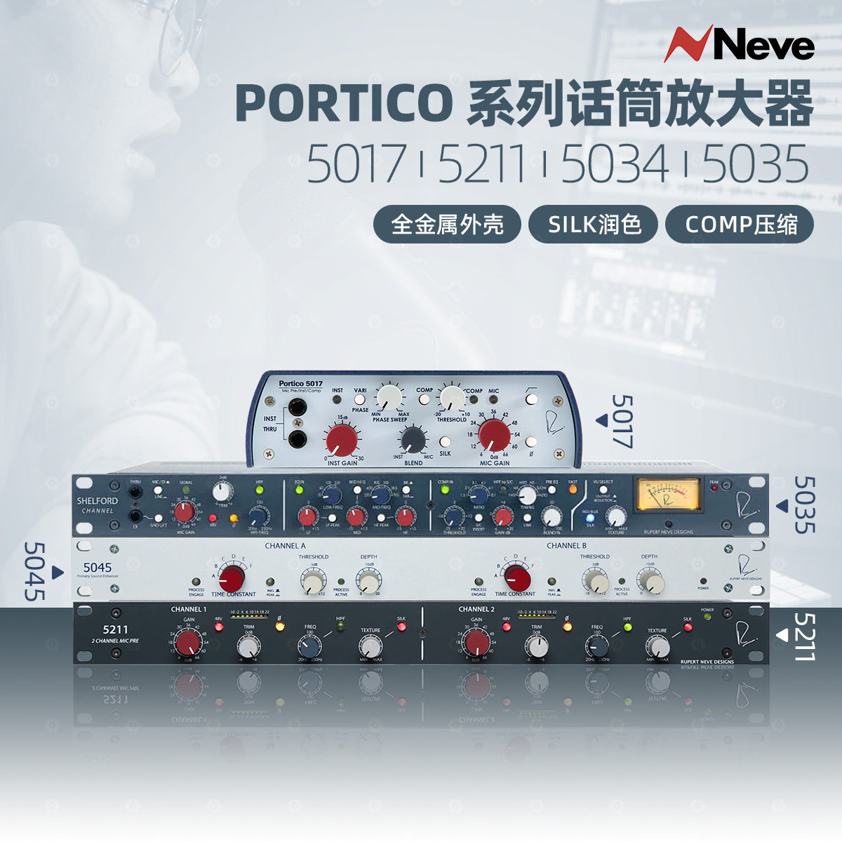 Neve尼夫5017 5035 5211 5045话放单双通道晶体管录音话筒放大器图片