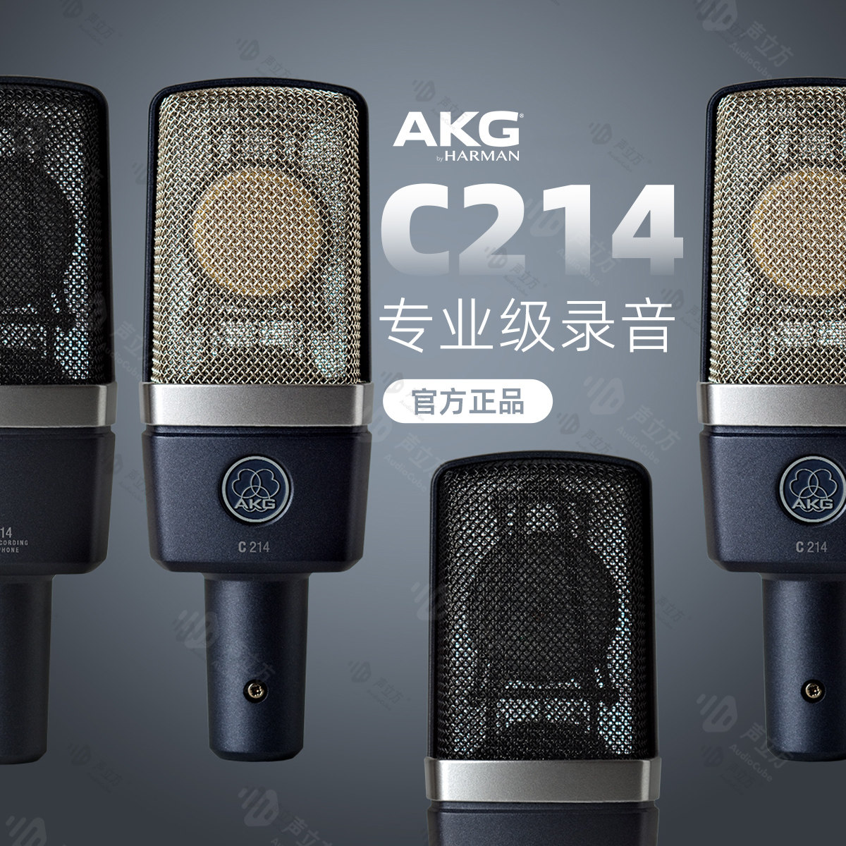 AKG/爱科技 C214 专业录音棚电容麦克风主播K歌配音人声乐器话筒