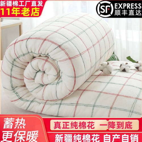妙姿新疆纯棉花棉被垫盖两用保暖