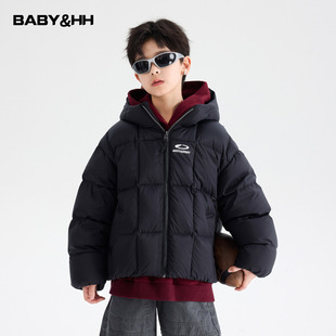 男童冬装90白鸭绒连帽面包羽绒服2025新款儿童装滑雪防水防寒外套