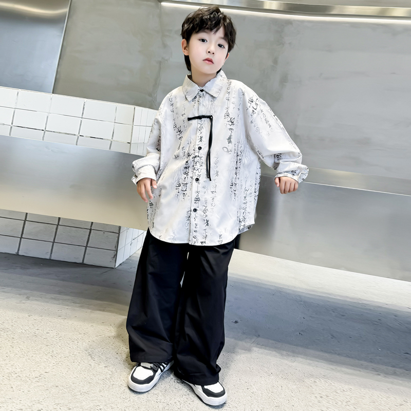 男童中秋日常长袖国风汉服套装2025新款儿童男孩春秋中式高端唐装