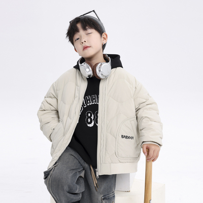 男童冬季韩系防水轻薄棒球羽绒服