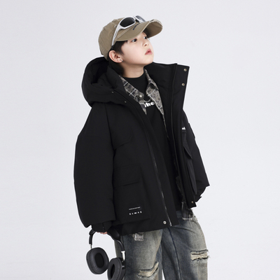 男童冬季痞帅运动冲锋衣羽绒服潮