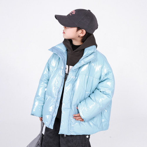 男童冬季加厚防水亮面免洗羽绒服