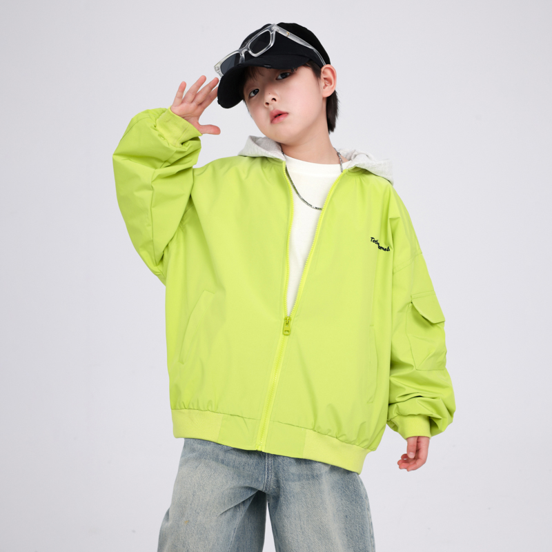 男童春秋拼接连帽工装运动外套潮