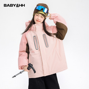 女童冬装撞色冲锋衣滑雪羽绒服爆款2025新款儿童超好看防寒厚外套