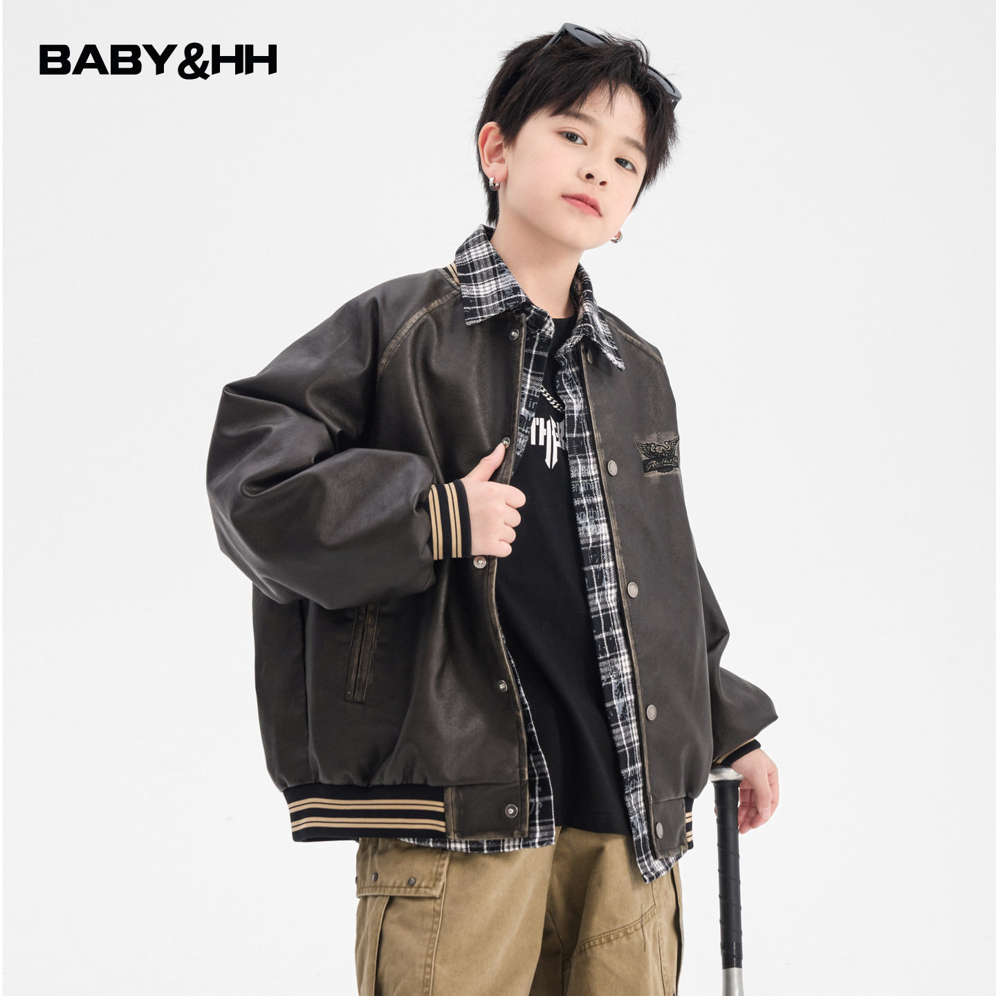 男童春季机车风复古棒球服皮衣外套2026新款儿童男孩春秋酷帅夹克